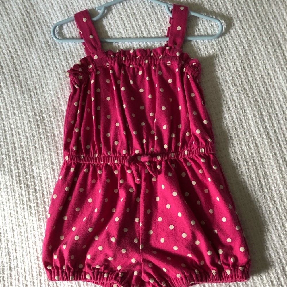 Gap pink and white romper